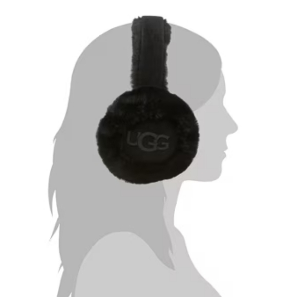 RARE! BNIB! NWT! Ugg Women's Earmuff Sheepskin Waterproof Embroidery In Black - Picture 4 of 13